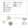 Pendientes de moissanita D VVS1 de 2 quilates con engaste de cobre bañado en oro - Estilo Capullo de Flor / 1 ct / Dorado