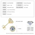 D color VVS1 2ct moissanite stud earrings with 5-layer gold plated copper setting - Flower Bud Style / 1 ct / Gold