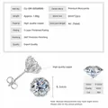 D Color VVS1 Moissanite stud earrings 4ct total weight with 3-prong copper setting - Flower Bud Style / 2 ct / Silver