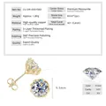Elegantes pendientes moissanita 4ct color D VVS1 en cobre de alta calidad técnica - Estilo Capullo de Flor / 2 ct / Dorado