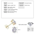 Pendientes de oro clásicos con una gran piedra de circonita cúbica ovalada de 6x8 mm - Estilo Ovalado / 6X8mm / Dorado