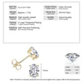Pendientes de cobre chapados en oro con brillantes circonitas cúbicas ovales - Estilo Ovalado / 5X7mm / Dorado