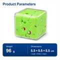 Cubo giocattolo squishy slime verde burro con fette di frutta 5,5cm 96g - Mela Verde Cubo Squishy