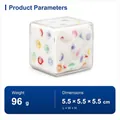 Giocattolo cubo antistress squishy burro bianco con occhielli colorati 5,5 cm 96 g - Latte Cubo Squishy