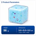 Squeeze toy in slime al burro quadrato con inserti colorati, cubo antistress blu da 5,5 cm - Mirtillo Cubo Squishy