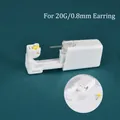 Disposable white sterile body piercing gun tool suitable for 20G/0.8mm earring studs - 20G/0.8mm
