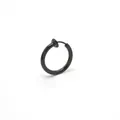 Sleek glossy black stainless steel spring hoop ear cuff for non-pierced ears and cartilage - 2.0mm Wire Diameter 8mm Inner Diameter / Black