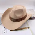 Cappello da cowboy western unisex kaki con fibbia decorativa a testa di toro - Stile con Stampa Testa di Toro / Beige chiaro