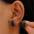 Einzigartige gotische schwarze Spinne Ohrstecker für Damen im Punk Dark Style Design - Legierung Spinne Ohrstecker (8736) / Mattschwarz