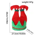 Red and green Christmas elf leg hat festive party costume accessory 38cm height - Green and Red Patchwork Style