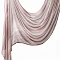 Premium soft mauve rayon printed hijab with ethnic pattern design and elegant draping - Grey Pink Ethnic Stripes (YW413-1#) / 180x70cm