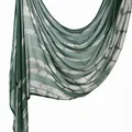 Elegant green and white ethnic printed rayon headscarf featuring a unique tie-dye design - Green and White Wave Stripes (YW414-1#) / 180x70cm