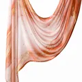 Elegant printed cotton hijab featuring an ethnic pattern in peach and gold tones - Orange Pink White Smudge Marble (YW418-1#) / 180x70cm