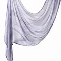 Elegant light purple rayon headscarf featuring a delicate marble swirl print design - 180x70cm / Lavender Marble Pattern (YW419-1#)