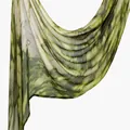 Elegant green and white ethnic printed rayon headscarf for women with soft draping detail - 180x70cm / Green-White Tie-dye Marble (YW429-1#)