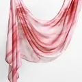 Elegant pink marble pattern rayon headscarf for women, lightweight ethnic hijab style. - 180*70cm / Pink Marble Quicksand Pattern (YW447-1#)