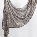 Lightweight breathable viscose headscarf with neutral ethnic pebble print for women - 180*70cm / Grey-Brown Cobblestone Print (YW445)