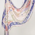 Soft breathable cotton printed headscarf with abstract ethnic floral patterns for women - 180*70cm / Off-White Artistic Abstract Print (YW437-1#)