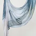 Elegant rayon printed hijab for women featuring blue marble ethnic pattern design - 180*70cm / Light Blue-Grey Ink Texture (YW433-1#)