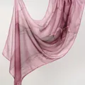 Elegant rayon printed headscarf with ethnic pattern in soft mauve pink finish - 180cm x 70cm / Pink-Purple Marble Texture (YW474-1#)