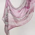 Elegant rayon headscarf with purple ethnic marble print pattern for women - 180cm x 70cm / Purple Pink Marble Pattern (YW473-1#)