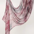 Elegant watercolor abstract floral rayon hijab scarf in dusty pink and greyish tones - 180*70 / Dusty Pink Purple Grey Art Smudge (YW482-1#)