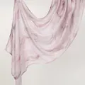 Elegant rayon headscarf featuring a delicate pink and purple marble print texture - 180*70 / Pale Pink with Purple Red Smoke (YW485-1#)