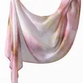 Elegant pink watercolor printed viscose headscarf with premium soft fabric texture - 180x70cm / Gradient Pink Tone Dyed Style (YW493-1#)