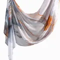 Soft rayon printed hijab with floral and abstract ethnic patterns for women - 180x70cm / Grey-Purple-Orange Ink Abstract (YW487-1#)