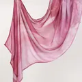 Premium rayon printed headscarf featuring a pink and purple ethnic tie-dye pattern - 180x70cm / Pink-Purple Gradient Smudge Style (YW480-1# Pink)
