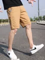 Pantalones cortos cargo casuales caqui para hombre en algodón transpirable de corte entallado - 28 / Bottoms / Caqui