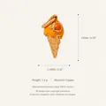 Squisito ciondolo a cono gelato arancione in rame con dettagli placcati oro 18 carati. - Ciondolo Gelato Sole