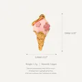 Exquisite miniature ice cream cone pendant with pink enamel cherry blossoms in copper - Cherry Blossom Ice Cream Pendant
