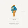Handcrafted miniature blue ice cream cone charm pendant made of high-quality copper - Wind Chime Ice Cream Pendant