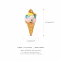 Delicato ciondolo a forma di cono gelato in smalto colorato in metallo rame - Ciondolo Gelato Perla Artificiale