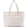 Bolso tote acolchado de gran capacidad para mujer en color crema ideal para viajes y laptop - Blanco Roto