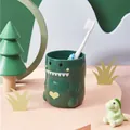 Vaso de cepillo de dientes de dinosaurio verde lindo para niños, accesorio de baño - 301-400ml / Taza de Dinosaurio Verde Oscuro
