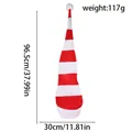 Red and white striped long Christmas hat with pom-pom, 96.5cm height and 30cm width. - Long Red And White Wire Hat (B3-7)