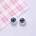 12x16mm blue acrylic boat-shaped doll eyes perfect for BJD and custom doll making - Grey Bloodshot