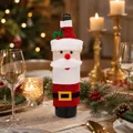 Copribottiglia di vino in maglia a forma di Babbo Natale per decorazione tavola natalizia - Babbo Natale