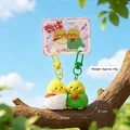 Porte-clés magnétiques mignons en résine pour couple en jaune et vert pour sacs à dos - Lien de perroquet (Magnétique) / 2 Pièces/Ensemble / Jaune blanc et vert
