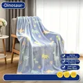 Couverture phosphorescente en flanelle bleue avec motifs de dinosaures mignons - Dinosaure / 70*100CM
