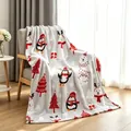 Manta de franela luminosa con motivos navideños de pingüinos y renos - Navidad / 70*100CM