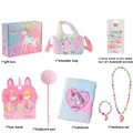 Kids unicorn stationery gift set with plush bag, notebook and jewelry accessories - Small Stationery Set