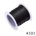 Premium 1.0mm black waxed polyester cord on a white spool for DIY jewelry crafts, SKU #101 - 1.0mm / 101# Black (10m)
