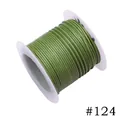 1.0mm green waxed polyester cord on white spool for DIY jewelry making, color #124 - 1.0mm / 124# Grass Green (10m)