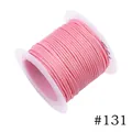 1.0mm pink Korean wax cord for DIY jewelry making on white spool 10m roll SKU #131 - 1.0mm / 131# Pink (10m)