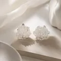 Boucles d'oreilles élégantes en argent S925 avec grappe de cristaux clairs étincelants - Boucles d'oreilles Puces Boule en Grappe Tige en Argent (E5583) / Transparent