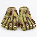 Zapatos realistas de pies de zombie con heridas sangrientas para Halloween - Talla única / Cubrepiés / Cubrepiés de zombi (Verde)