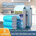 Thickened blue non-woven oil absorbing cotton pads for range hood grease filters - 10 Pieces/Pack Composite Bag Blue Film (Retail Quality)
